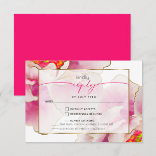 Bold Beautiful Scarlet Peony Meal Choice RSVP Card
