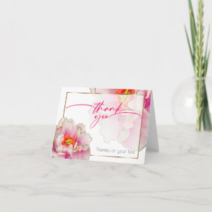 Bold Beautiful Scarlet Peony  Thank You Card