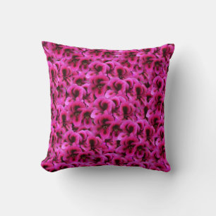 "Bold Beauty: Tight Magenta Geranium Flowers Cushion