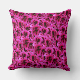 "Bold Beauty: Tight Magenta Geranium Flowers Cushion