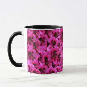 "Bold Beauty: Tight Magenta Geranium Flowers Mug