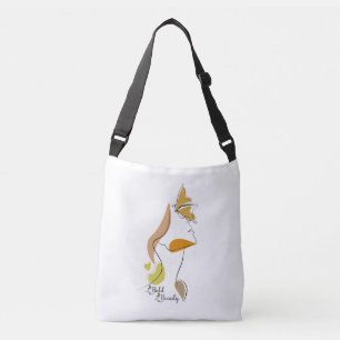 Bold Beauty Women Empowerment Face Line Art Quotes Crossbody Bag