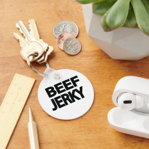Bold Beef Jerky Typography Key Ring