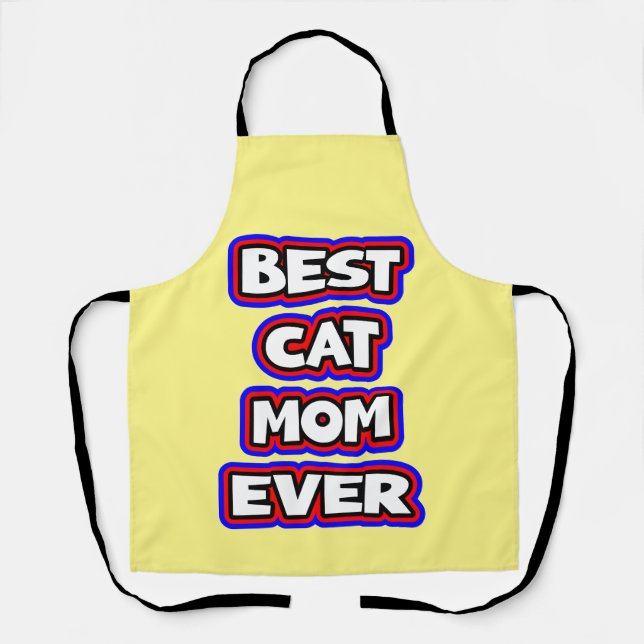 Bold Best Cat Mum Ever Fun Typography Apron (Front)