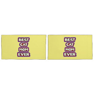 Bold Best Cat Mum Ever Fun Typography Pillowcase