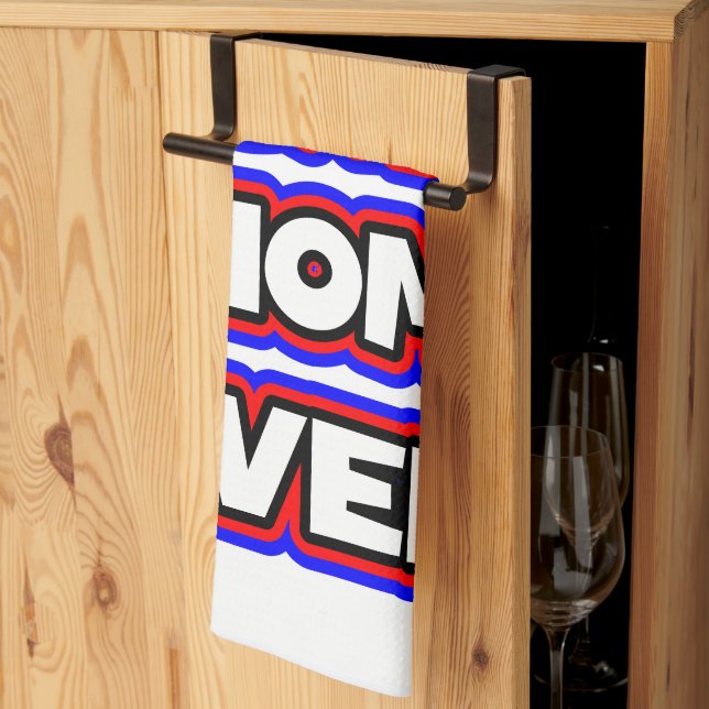 Bold Best Cat Mum Ever Fun Typography Tea Towel (Thirds Fold)