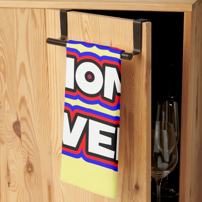 Bold Best Cat Mum Ever Fun Typography Tea Towel (Thirds Fold)