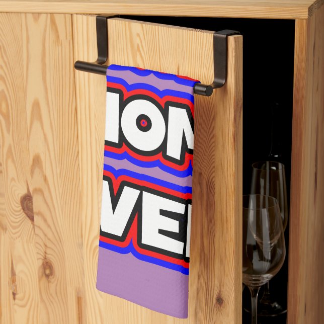 Bold Best Cat Mum Ever Fun Typography Tea Towel (Thirds Fold)