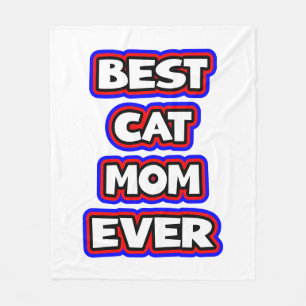 Bold Best Cat Mum Ever Typography  Fleece Blanket