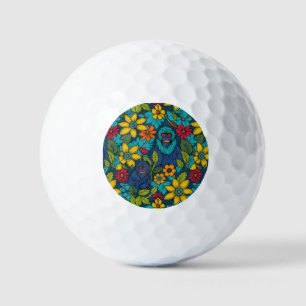 Bold Bigfoot Yeti Sasquatch Wildflower Flower Golf Balls