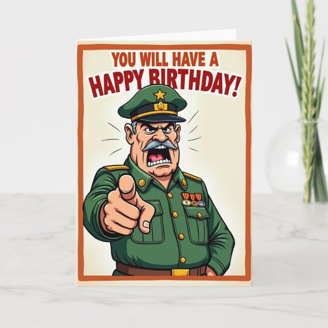 Bold Birthday Officer Card (Front)