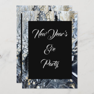 Bold Black Abstract Invitation