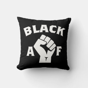 Bold Black AF Word Art Fist  Cushion