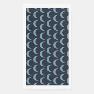 Bold Black and Blue Quarter Moon Napkin