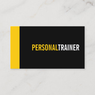 Bold Black and Custom Colour Personal Trainer Business Card
