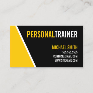 Bold Black and Custom Colour Personal Trainer Business Card