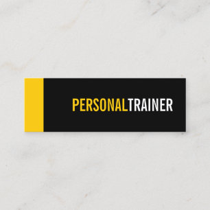 Bold Black and Custom Colour Personal Trainer Mini Business Card