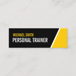 Bold Black and Custom Colour Personal Trainer Mini Business Card