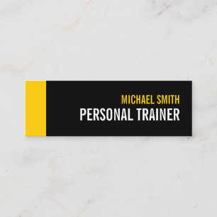 Bold Black and Custom Colour Personal Trainer Mini Business Card