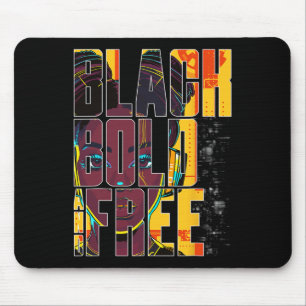 Bold Black And Free Strong African American Woman Mouse Pad