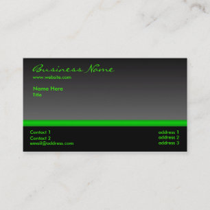 Bold Black and Green business card