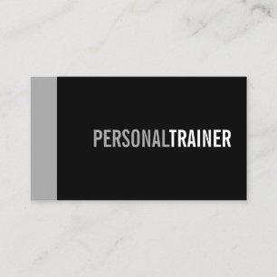 Bold Black and Grey Personal Trainer Business Card