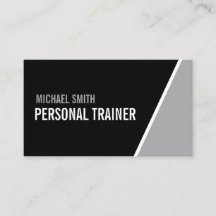 Bold Black and Grey Personal Trainer Business Card
