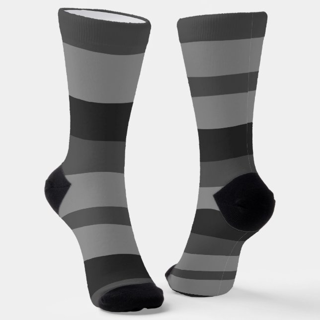 bold black and grey stripes socks (Angled)