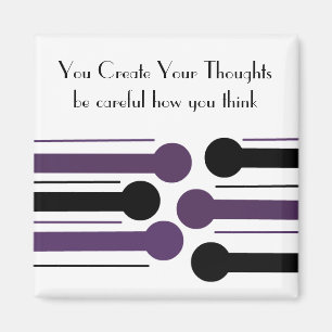 Bold Black and Purple Motivational Saying Magnet