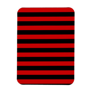 Bold Black and Red Stripes Pattern Magnet