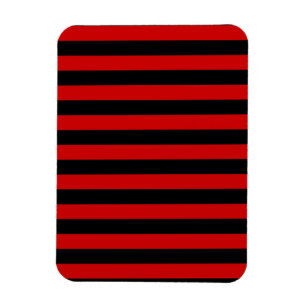 Bold Black and Red Stripes Pattern Magnet