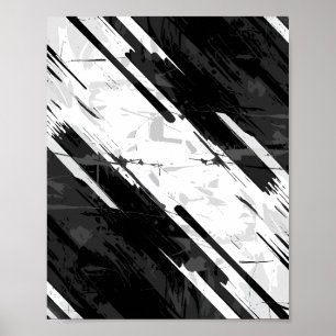 Bold Black and White Abstract Poster