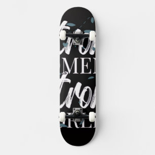 Bold Black and White Abstract Typography Custom Sk Skateboard