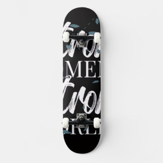 Bold Black and White Abstract Typography Custom Sk Skateboard