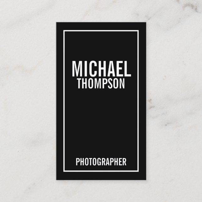 Bold Black and White Business Card (Front)