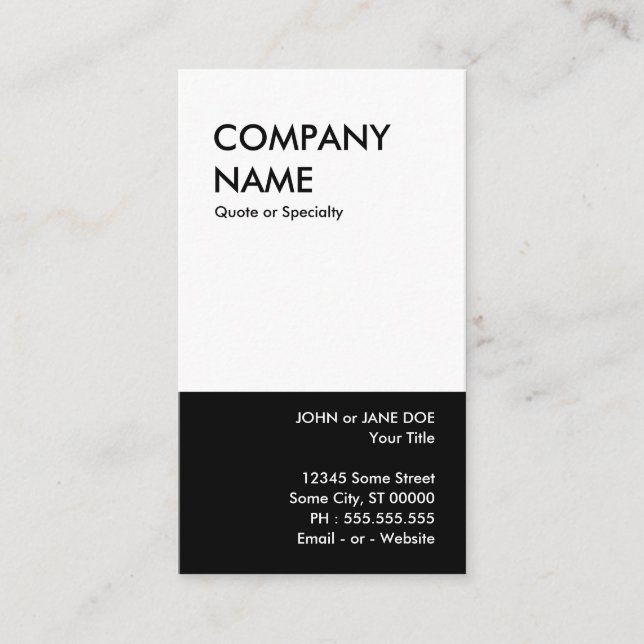 bold black and white business card (Front)