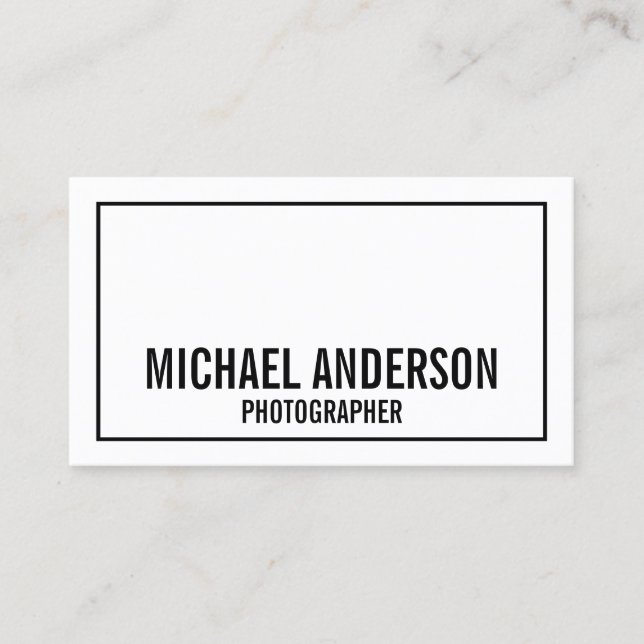Bold Black and White Business Card (Front)