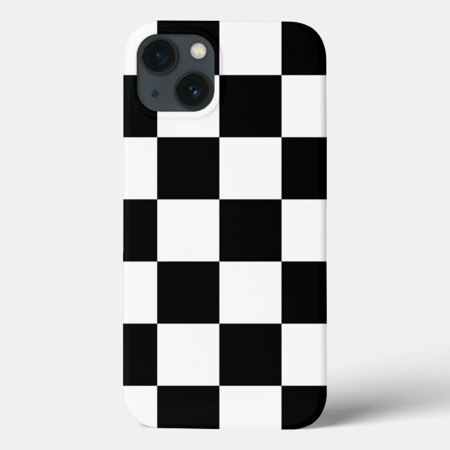 Bold Black and White Chequered Pattern Case-Mate iPhone Case (Back)