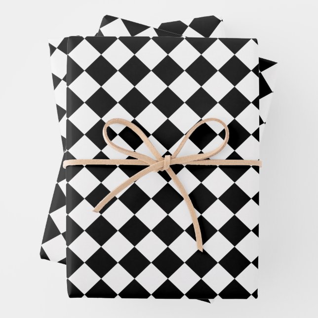Bold Black and White Chevron Pattern Classic Wrapping Paper Sheet (In situ)