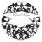 bold black and white damask pattern graduation