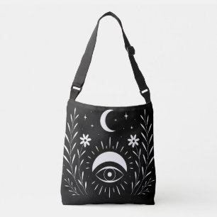 Bold Black and White Eye Boho  Crossbody Bag