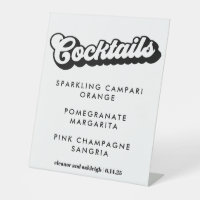 Bold Black and White Groovy Wedding Cocktails