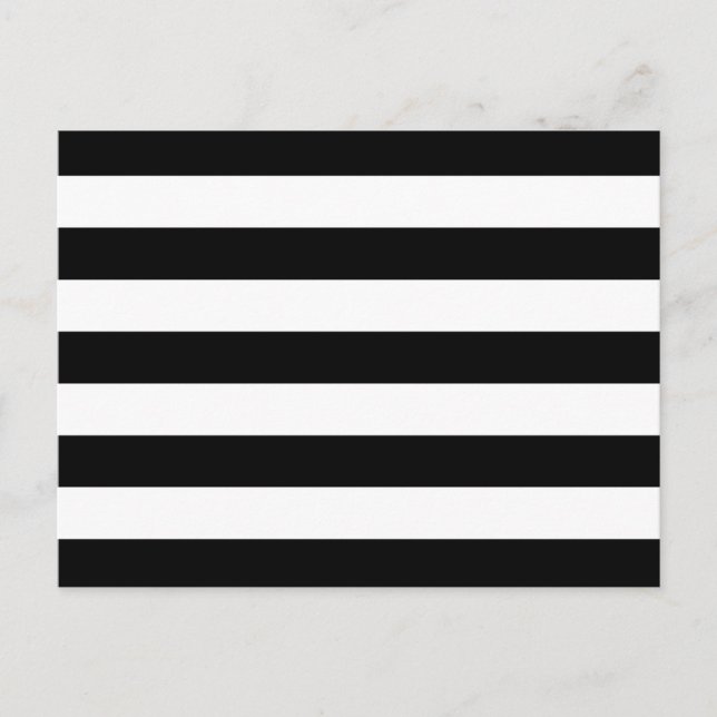 Bold Black And White Horizontal Stripes Postcard (Front)