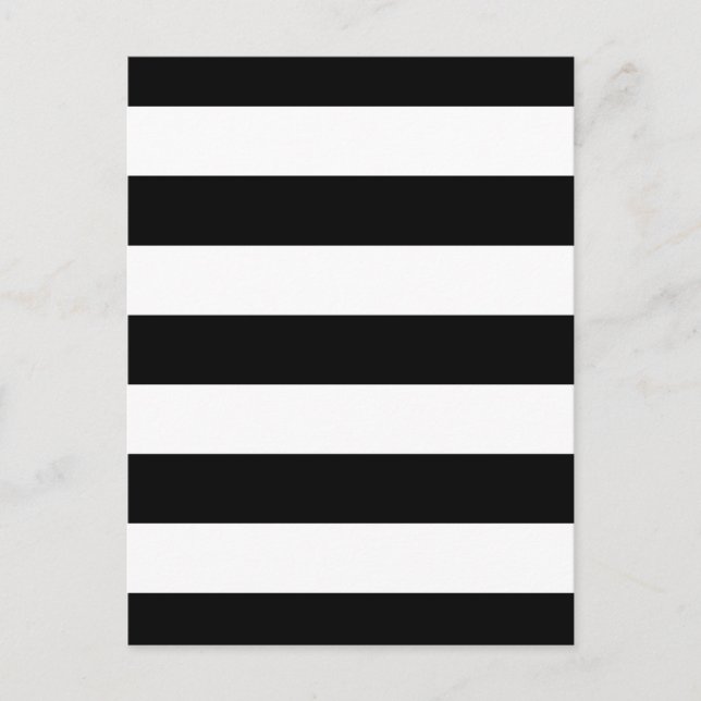 Bold Black And White Horizontal Stripes Postcard (Front)