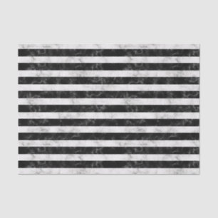 Bold Black and White Marble Stripes Tissue Paper