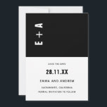 Bold Black and White Minimalist Initials Wedding I Invitation<br><div class="desc">Can be fully customised to suit your needs.
© Gorjo Designs. Made for you via the Zazzle platform. 

// Need help customising your design? Got other ideas? Feel free to contact me (Zoe) directly via the contact button below.</div>