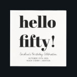 Bold Black and White Modern 50th Birthday Custom Napkin<br><div class="desc">Bold Typography Black and White Modern 50th Birthday Custom Napkins</div>