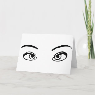 Bold Black and White Mysterious Eyes Illustration  Card
