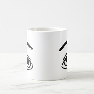 Bold Black and White Mysterious Eyes Illustration  Coffee Mug