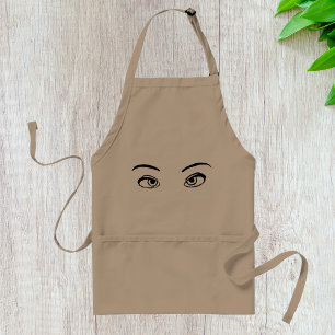 Bold Black and White Mysterious Eyes Illustration  Standard Apron